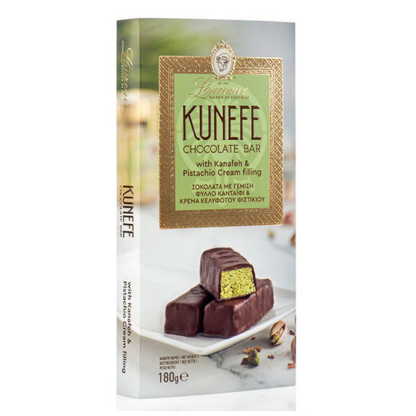 Piena šokolāde ar kanafeh un pistāciju krēmu Laurence Kunefe